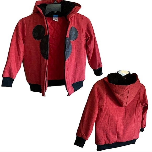 Kids Red Disney Jacket Mickey Ears Hooded - Picture 6 of 11